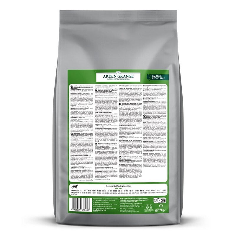 Arden Grange Adult Grain Free Lamb & Superfoods 12kg
