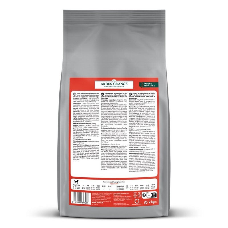 Arden Grange Puppy/Junior Grain Free Chicken & Superfoods 2kg