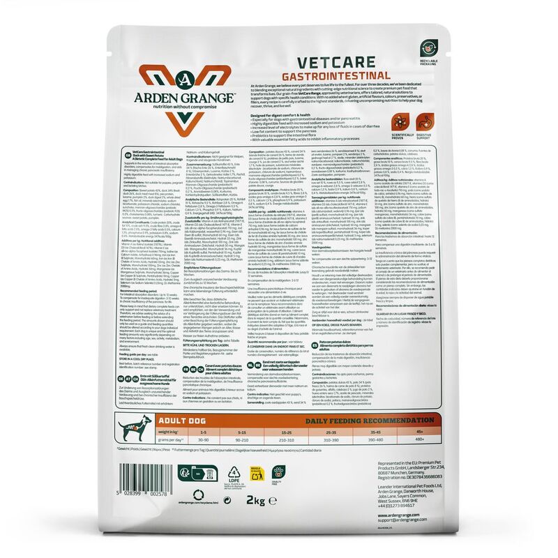Arden Grange VetCare Gastrointestinal Duck with Sweet Potato 2 kg