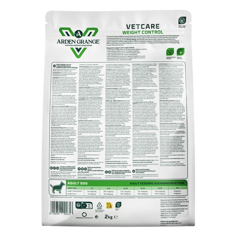 Arden Grange VetCare Weight Control Turkey with Sweet Potato 2 kg
