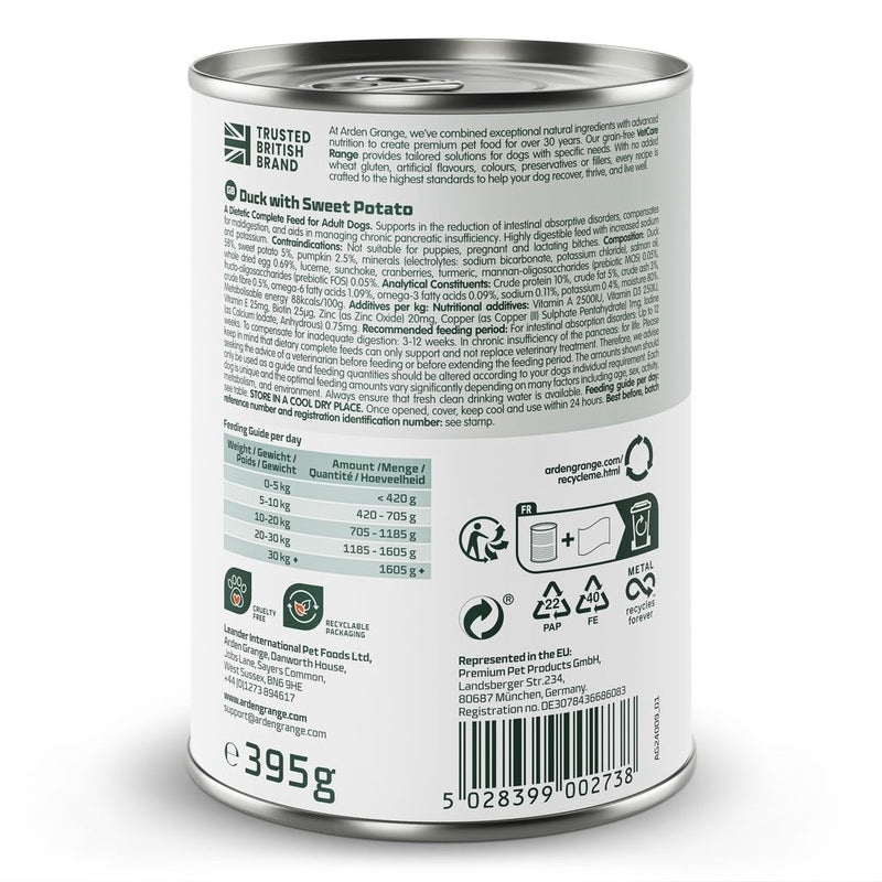 Arden Grange VetCare Gastrointestinal Duck with Sweet Potato 395g x 6