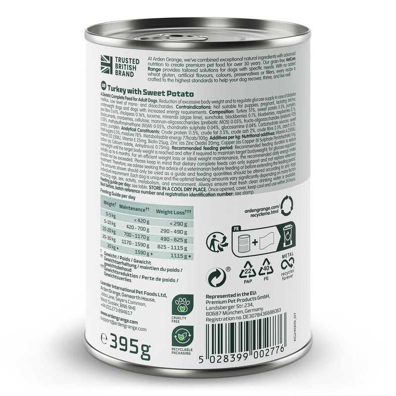 Arden Grange VetCare Weight Control Turkey with Sweet Potato 395g x 6