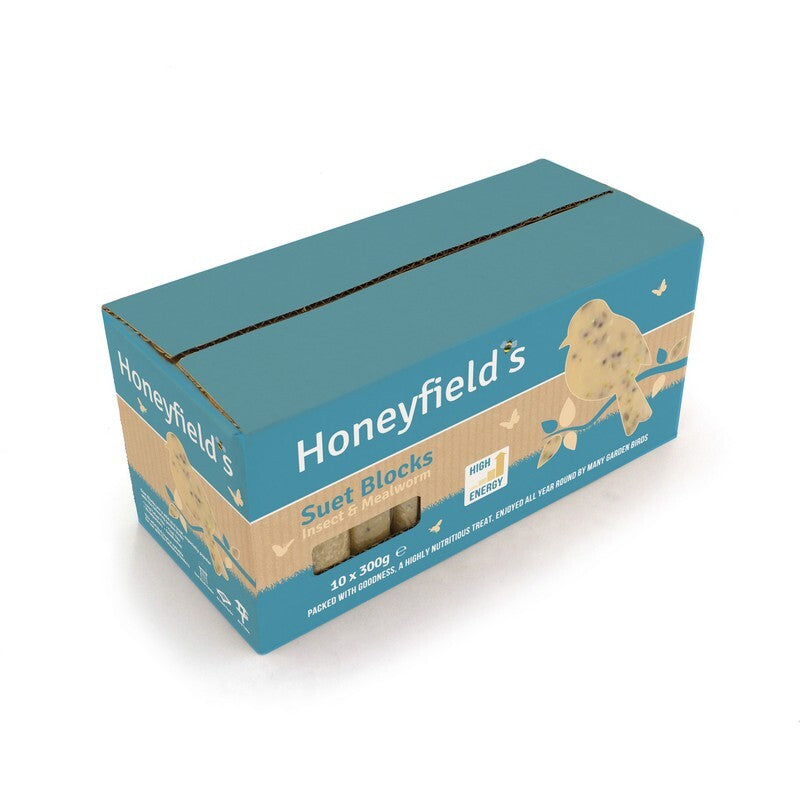 Honeyfields Mealworm & Insect Suet Blocks 300g x 10