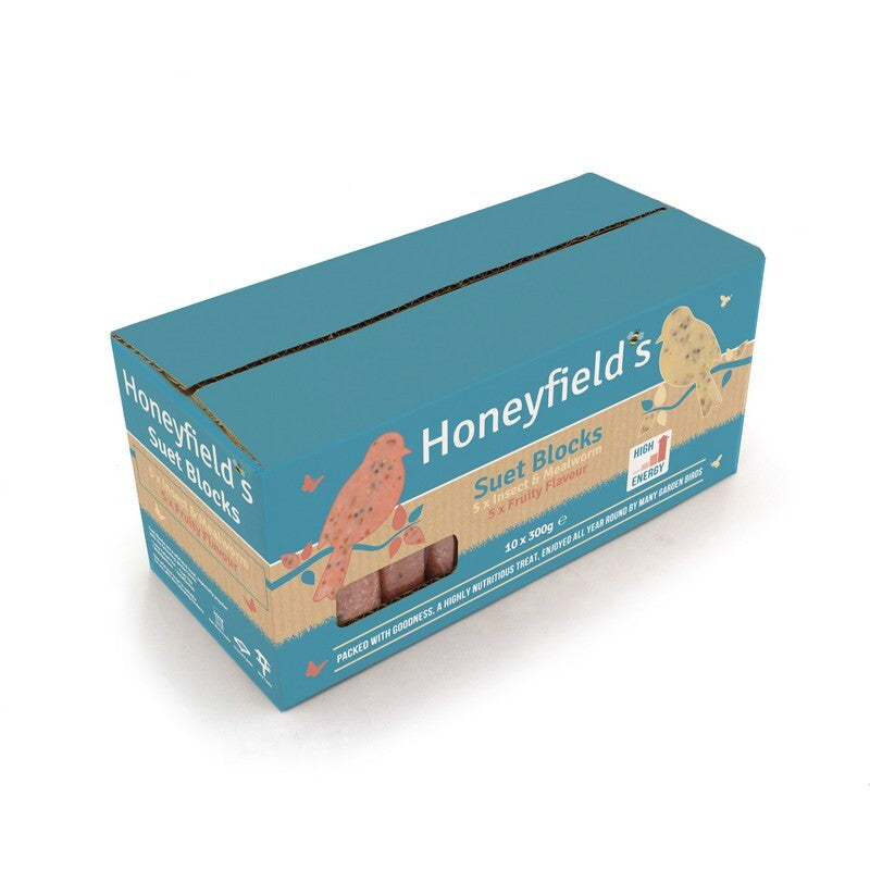 Honeyfields Mixed Suet Blocks 300g x 10