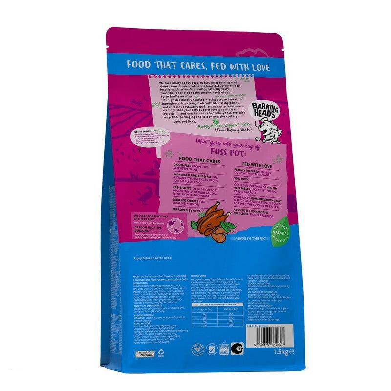Barking Heads Little Paws Fuss Pot Grain Free Duck 1.5kg x 4