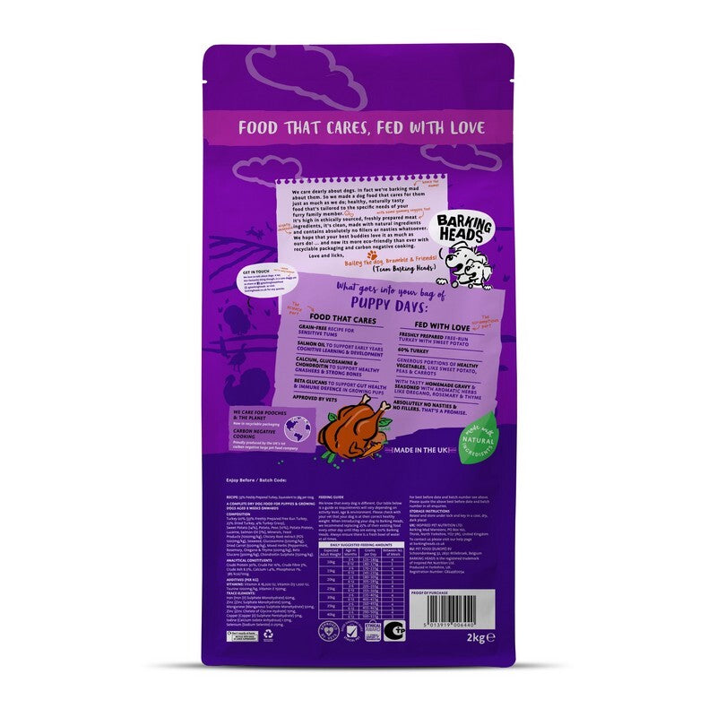 Barking Heads All Hounder Puppy Days Grain Free Turkey 2kg x 4