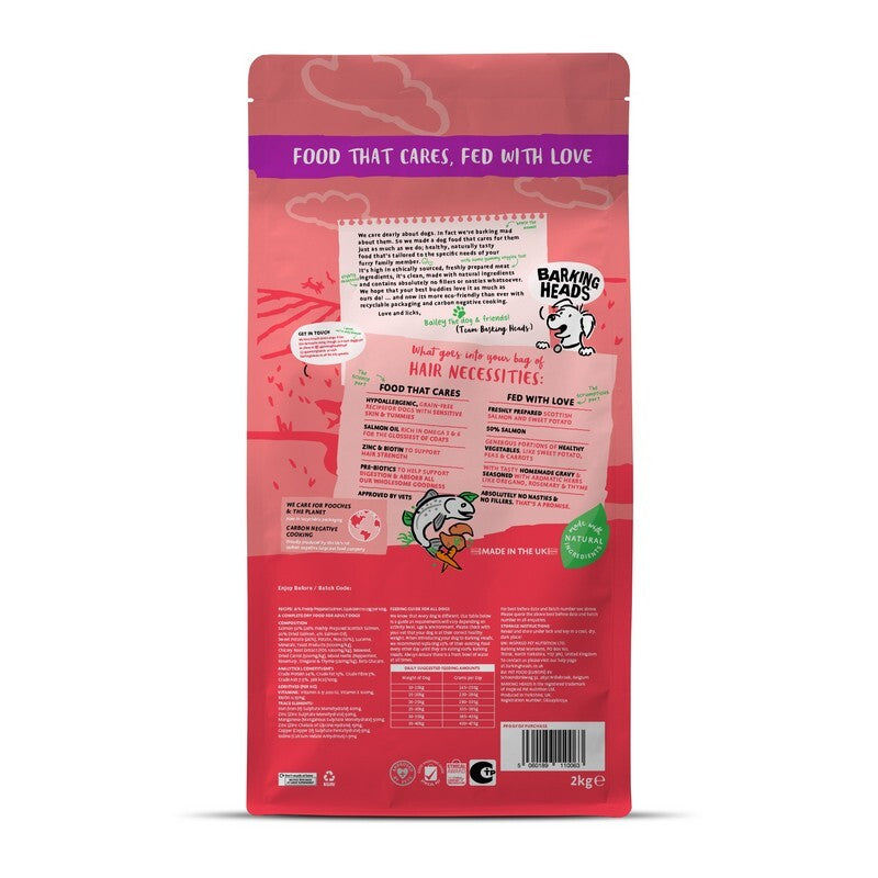 Barking Heads All Hounder Hair Necessities Grain Free Salmon 2kg x 4