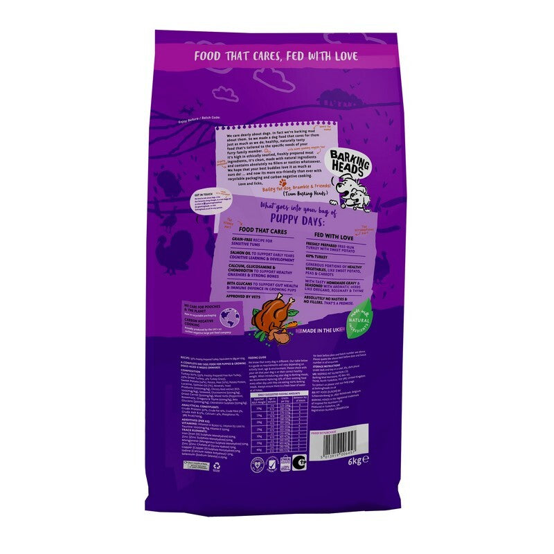 Barking Heads All Hounder Puppy Days Grain Free Turkey 6kg