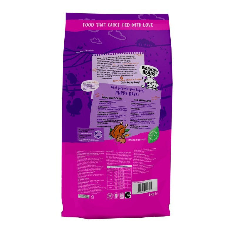 Barking Heads Big Foot Puppy Days Grain Free Turkey 6kg