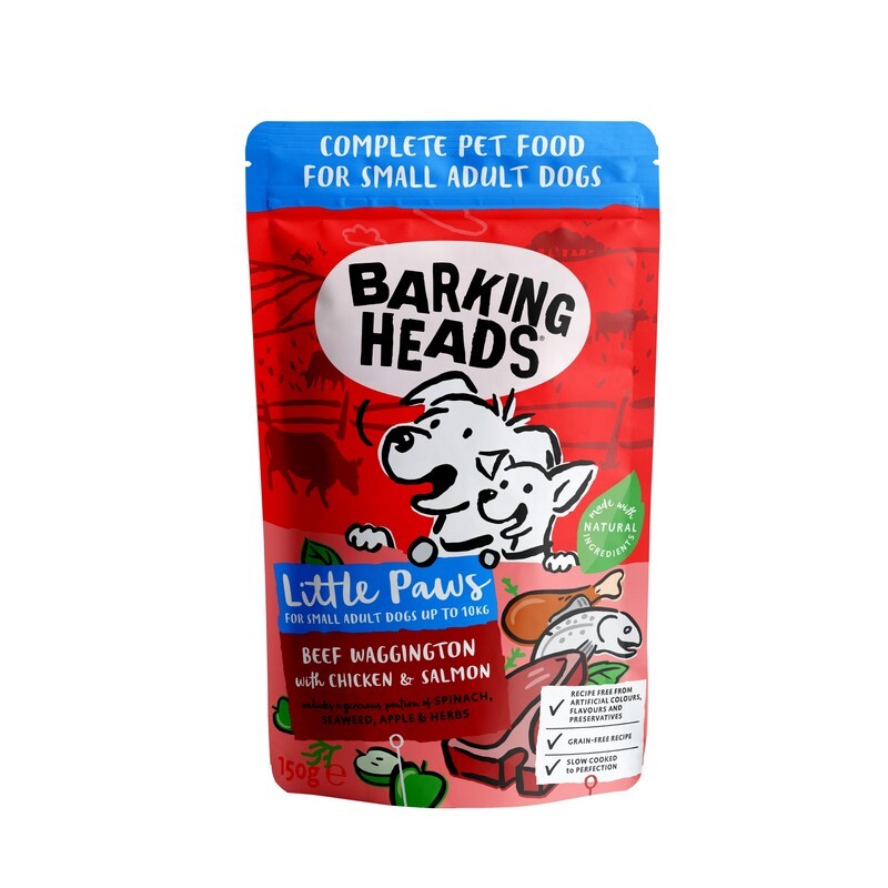 Barking Heads Little Paws Wet Beef Wagginton with Chicken & Salmon 150g x 10