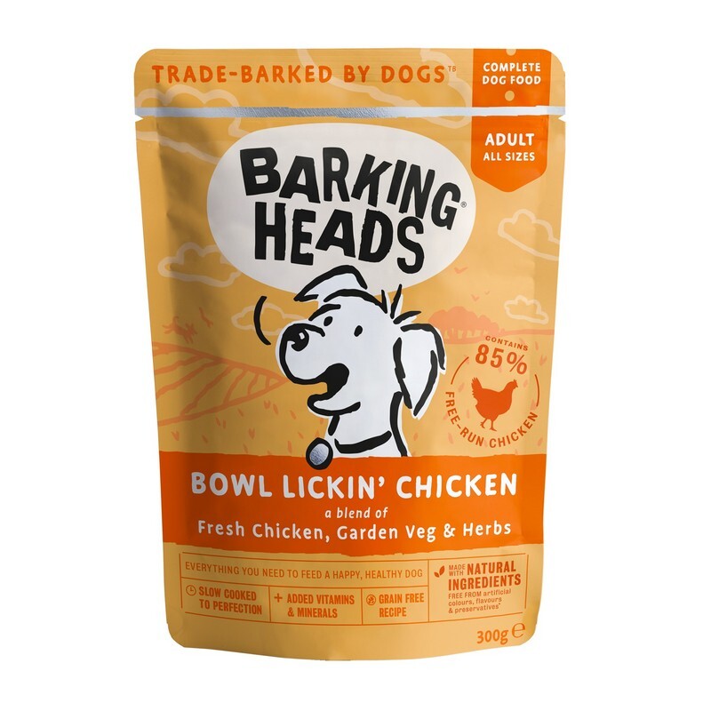 Barking Heads Wet Bowl Lickin Chicken Pouches 300g x 10