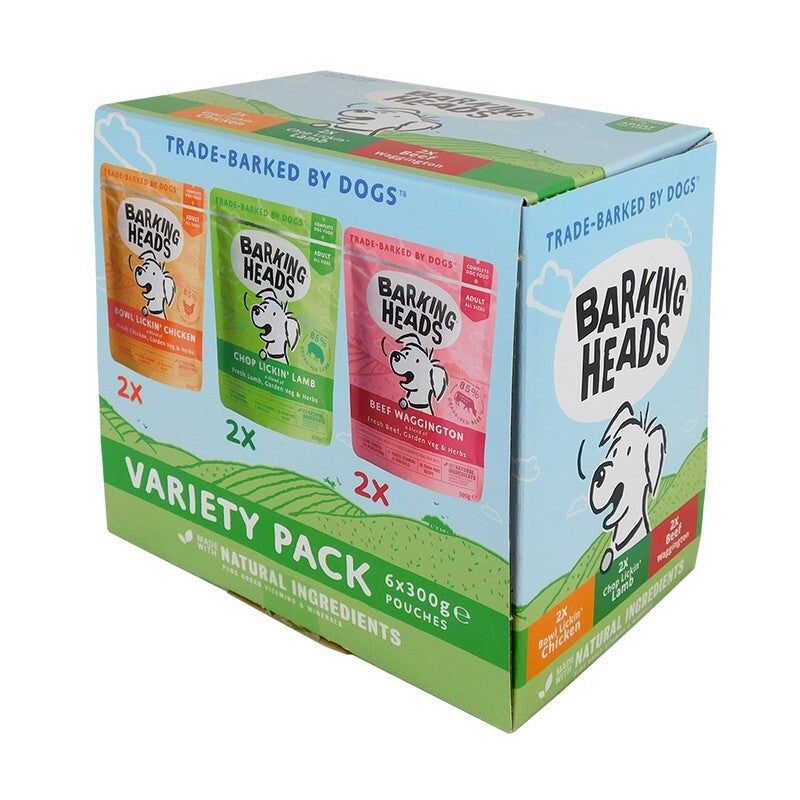 Barking Heads Wet Variety Pack Grain Free Pouches 300g x 6
