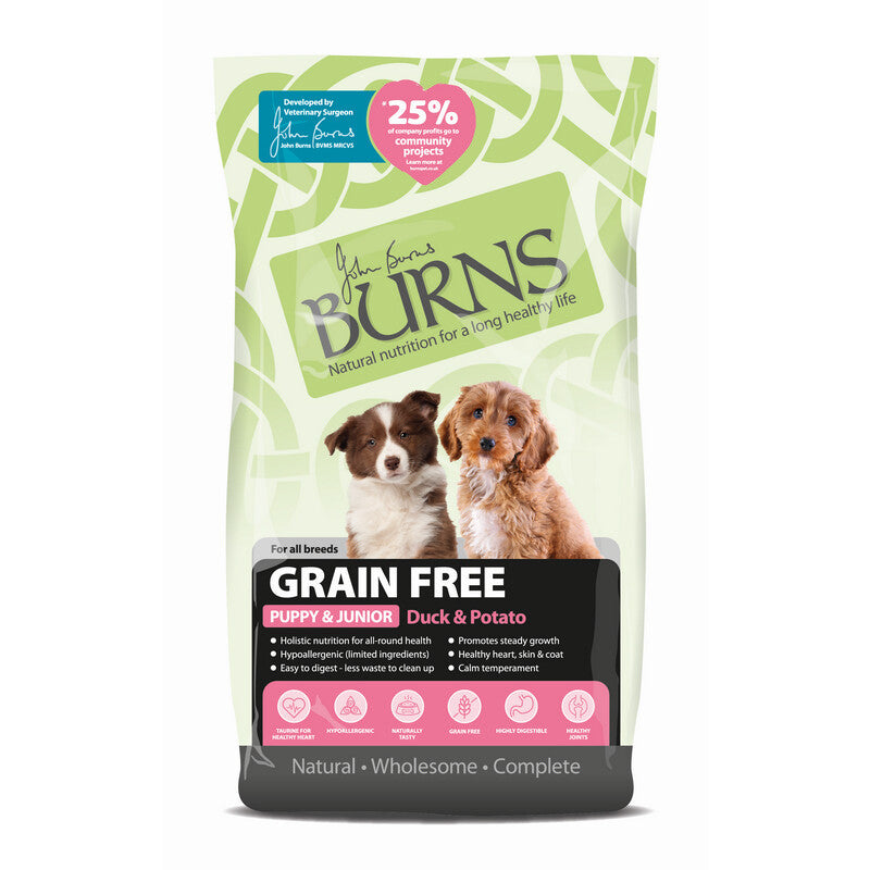 Burns Puppy & Junior Grain Free Duck & Potato 6kg