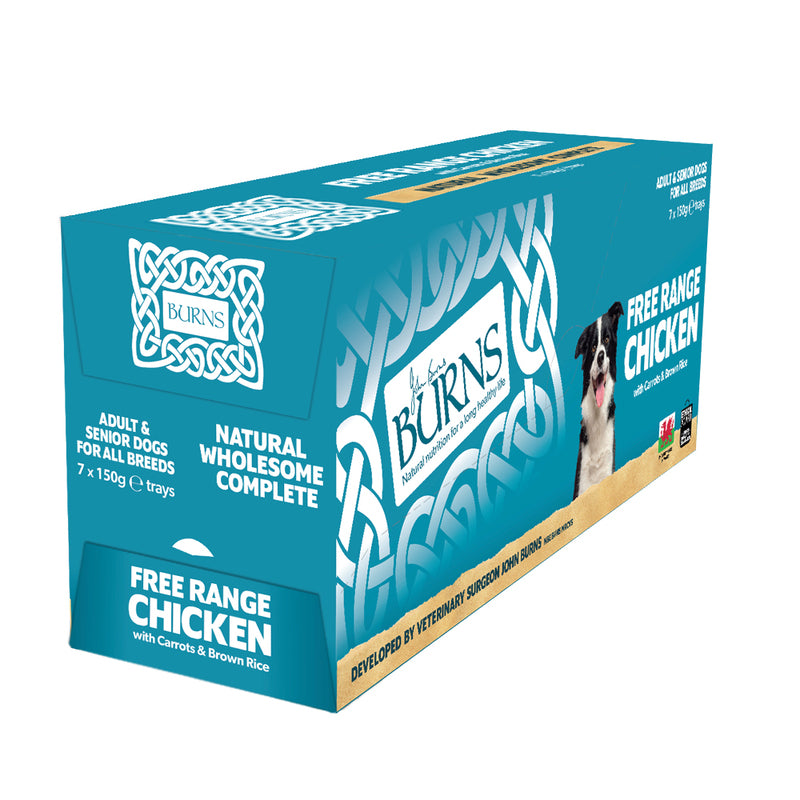 Burns Free Range Chicken with Carrots & Organic Brown Rice Tray 150g x 7