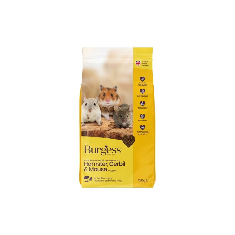 Burgess Hamster Gerbil & Mouse Pellets 750g x 3