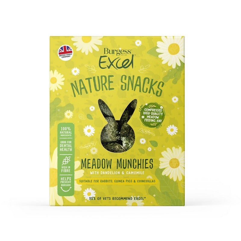 Burgess Excel Nature Snacks Meadow Munchies 1kg x 4