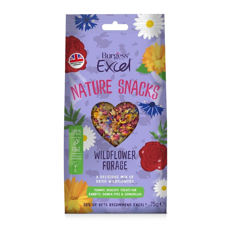 Burgess Excel Nature Snacks Wildflower Forage 75g x 6