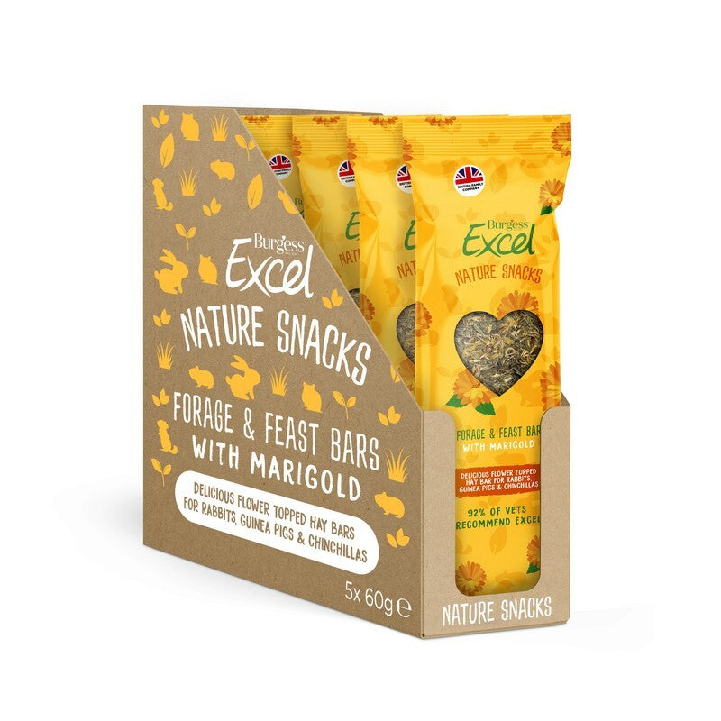 Burgess Excel Nature Snacks Forage & Feast Marigold Bars 60g x 5