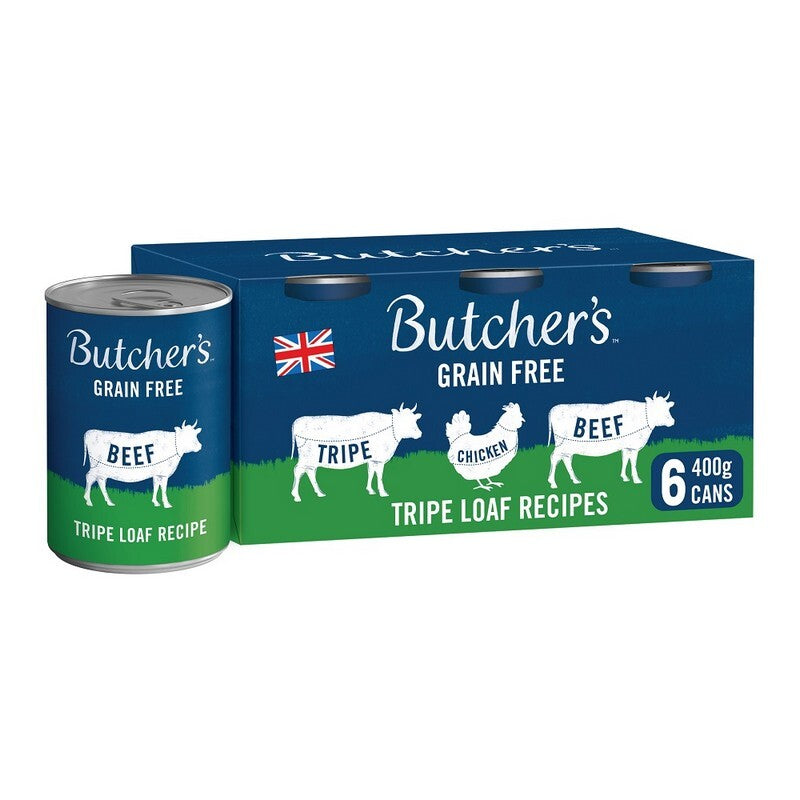 Butchers Grain Free Tripe Loaf Recipes Tins 400g x 6 x 4