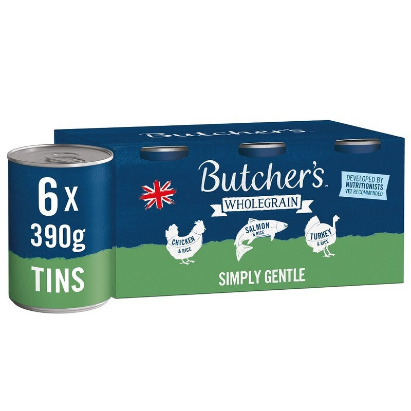 Butchers Wholegrain Simply Gentle Tins 390g x 6 x 4