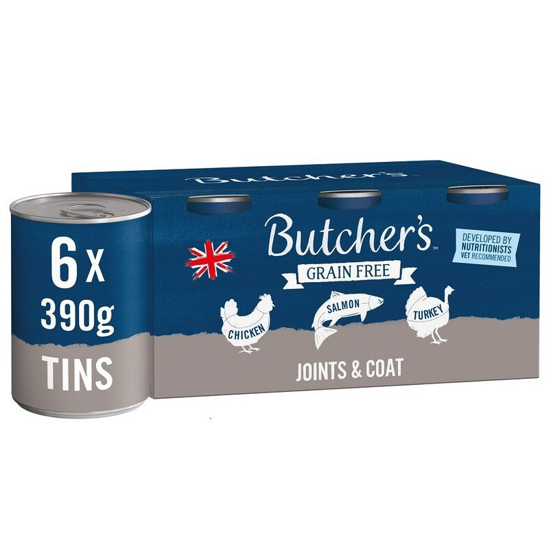 Butchers Grain Free Joints & Coat Mixed Tins 390g x 6 x 4
