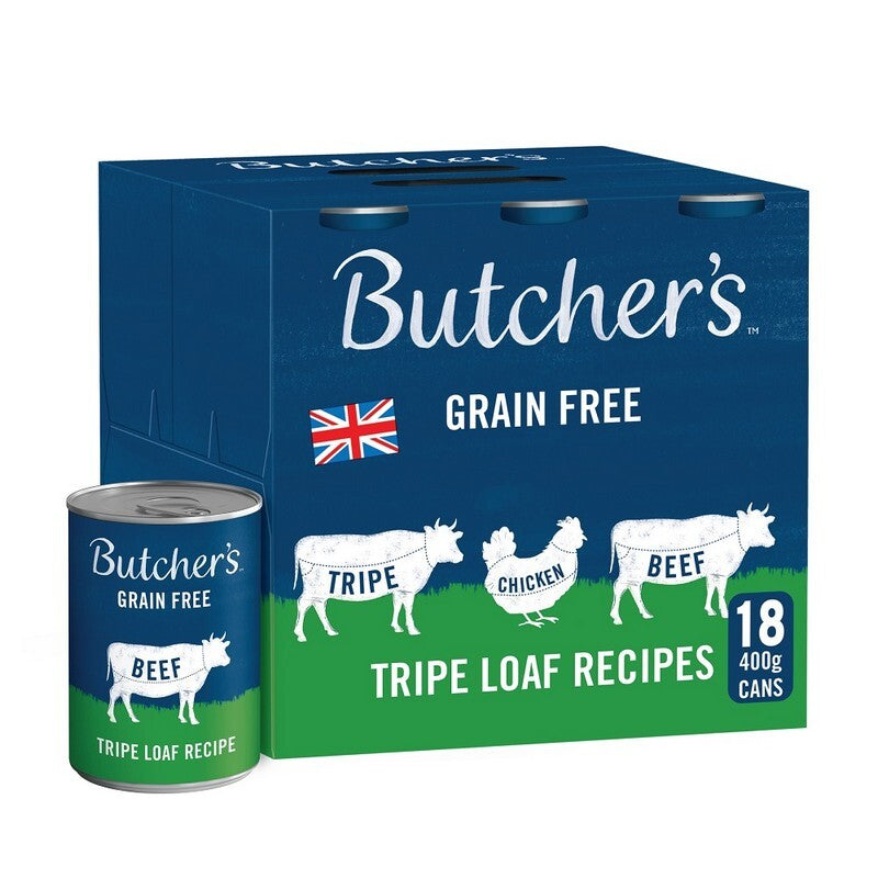 Butchers Grain Free Tripe Loaf Recipes Tins 400g x 18