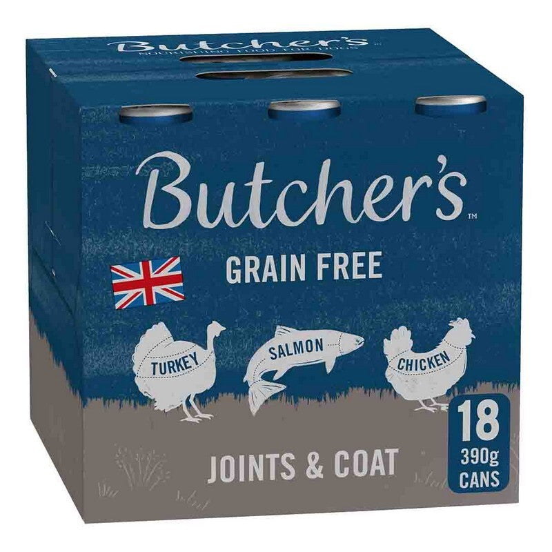 Butchers Grain Free Joints & Coat Mixed Tins 390g x 18
