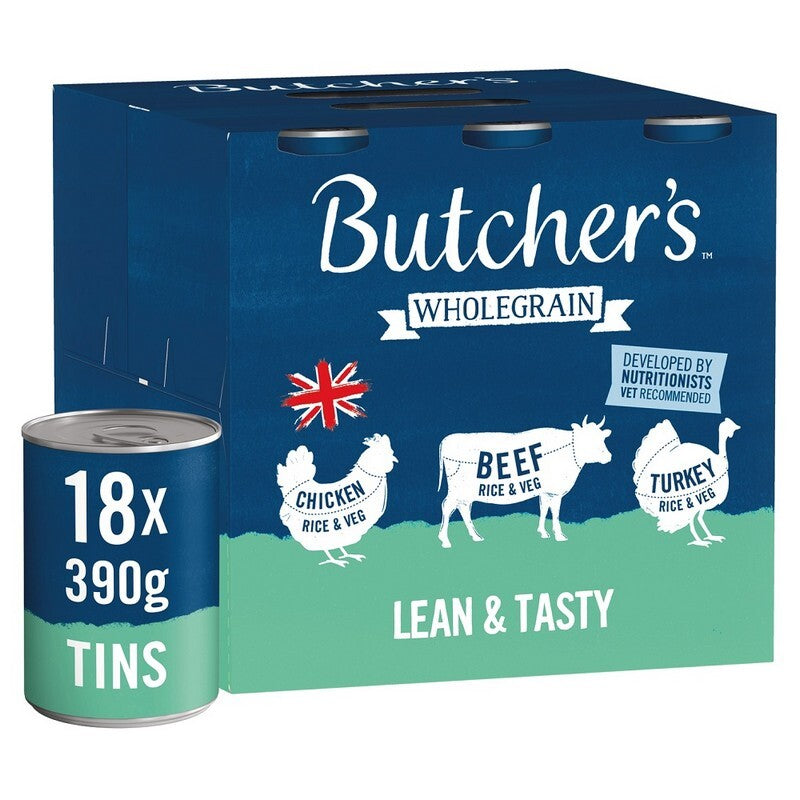 Butchers Wholegrain Lean & Tasty Tins 390g x 18