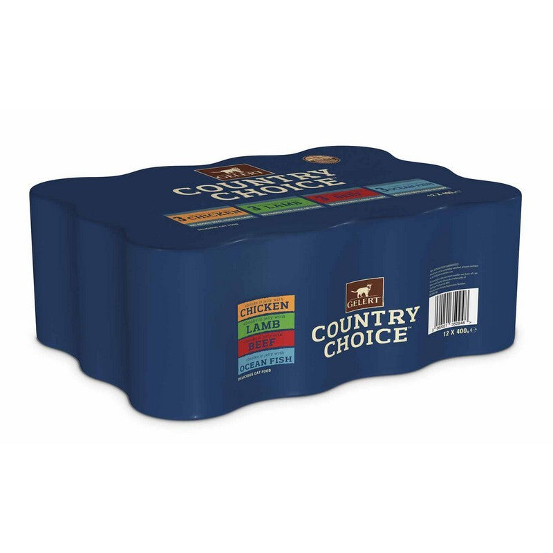 Gelert Country Choice Adult Cat Variety in Jelly Cat Food 400g x 12