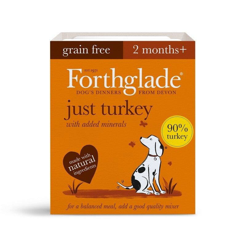Forthglade Adult Just Grain Free Turkey Trays 395g x 18
