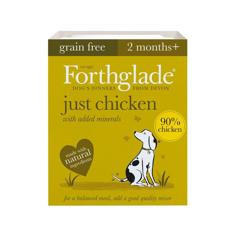 Forthglade Adult Just Grain Free Chicken Trays 395g x 18