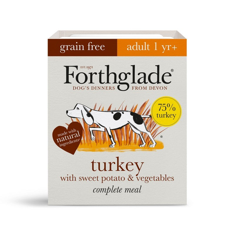 Forthglade Adult Complete Grain Free Turkey Trays 395g x 18