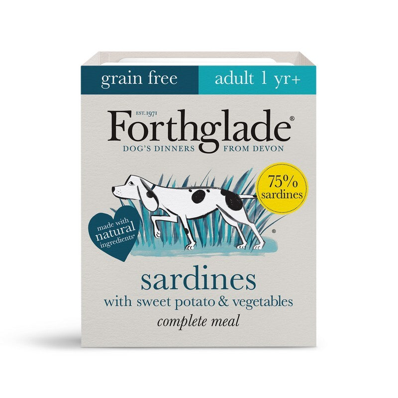Forthglade Adult Complete Grain Free Sardines Trays 395g x 18