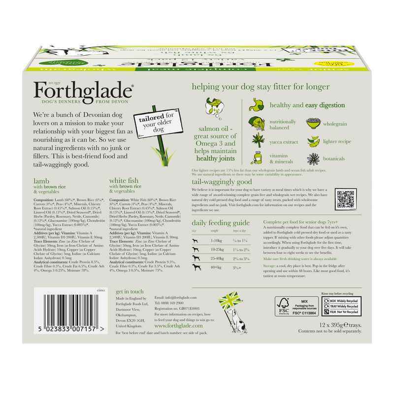 Forthglade Senior Complete Wholegrain Variety Rice & Veg Trays 395g x 12