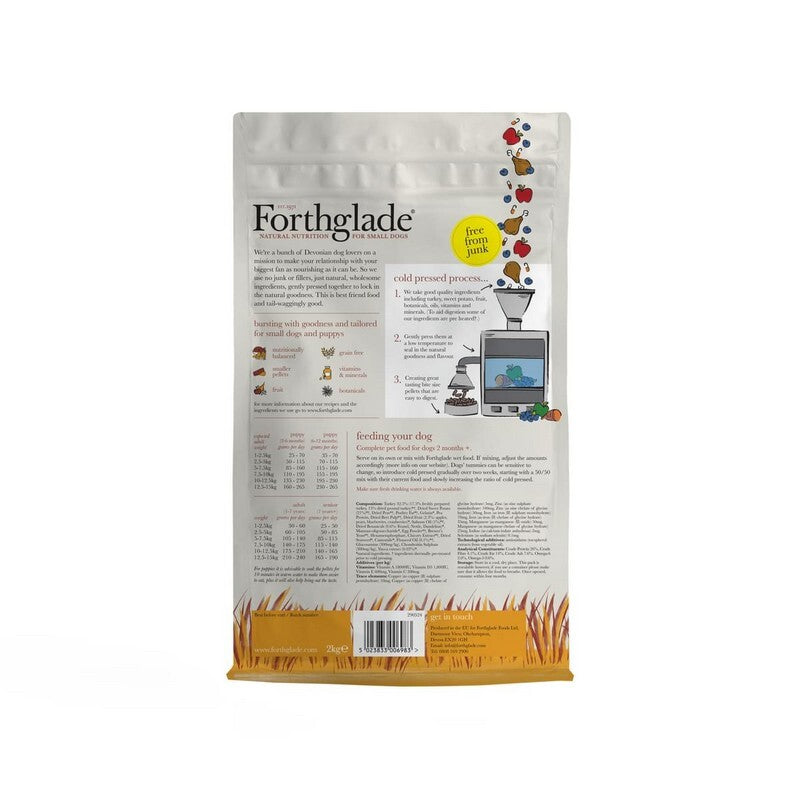 Forthglade Adult Small Dog Cold Pressed Grain Free Turkey with Sweet Potato 2kg