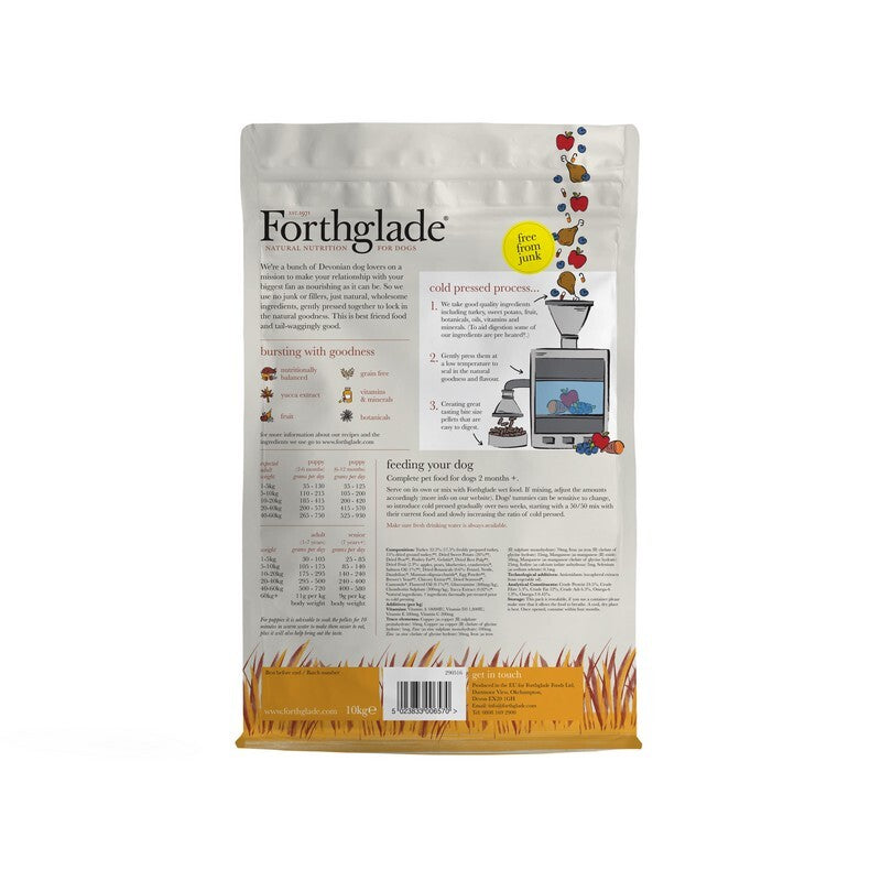 Forthglade Adult Cold Pressed Grain Free Turkey with Sweet Potato 10kg