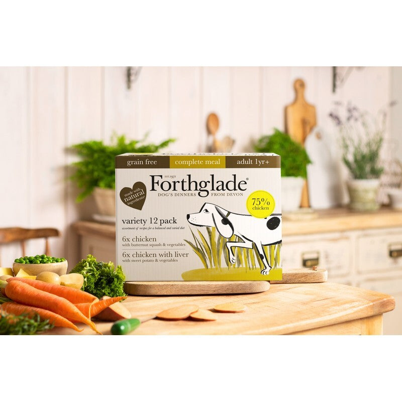 Forthglade Adult Complete Grain Free Duo Chicken & Chicken Liver 395g x 12