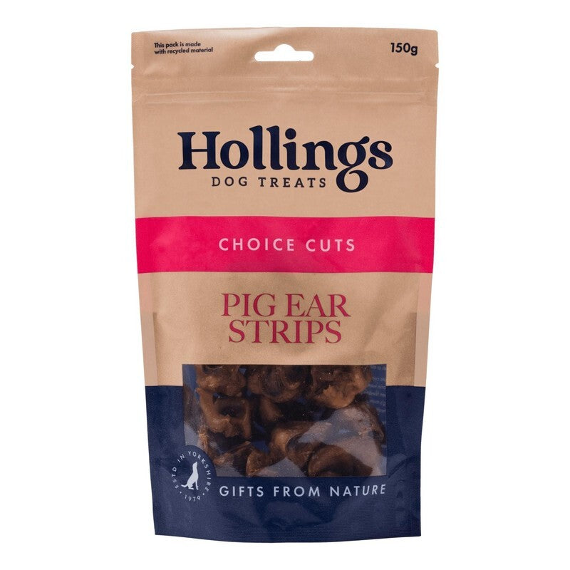 Hollings Pigs Ear Strips 150g x 8