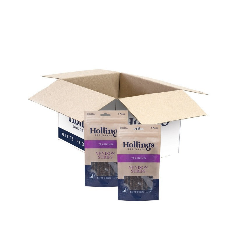 Hollings 100% Natural Venison Strips 5 pack x 12