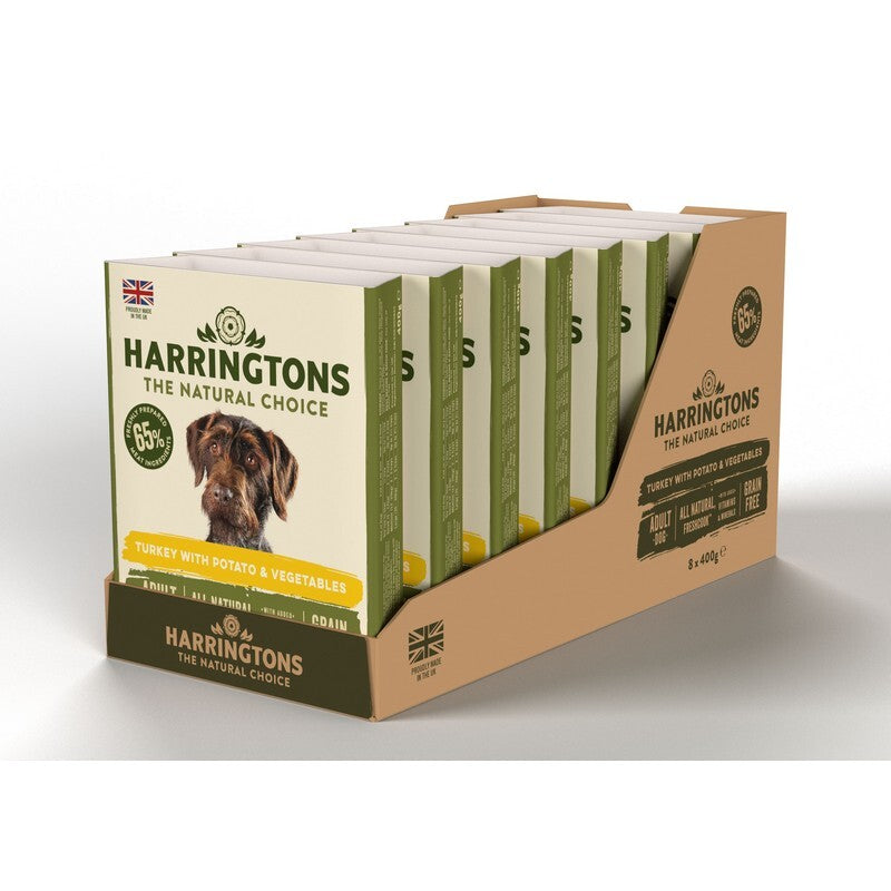 Harringtons Wet Turkey & Potato Dog Food Trays 400g x 8