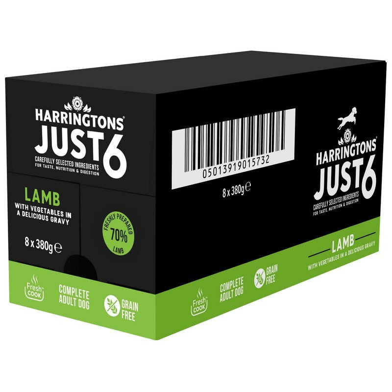 Harringtons Just 6 Complete Adult Lamb Trays 380g x 8
