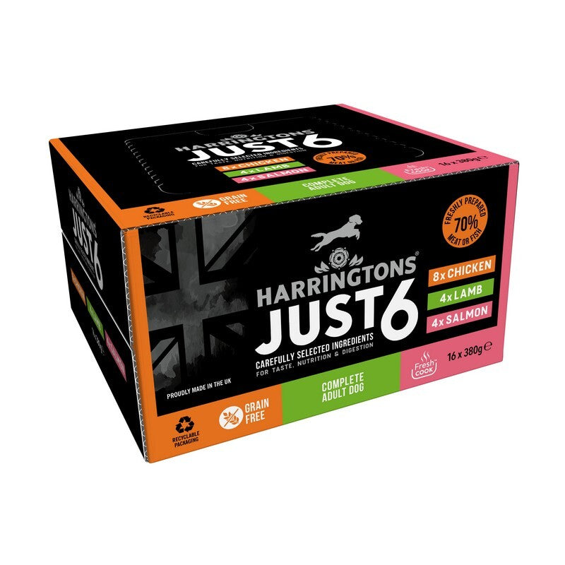 Harringtons Just 6 Complete Adult Multipack Trays 380g x 16