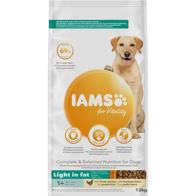 Iams Dog Adult Light in Fat Chicken 12kg