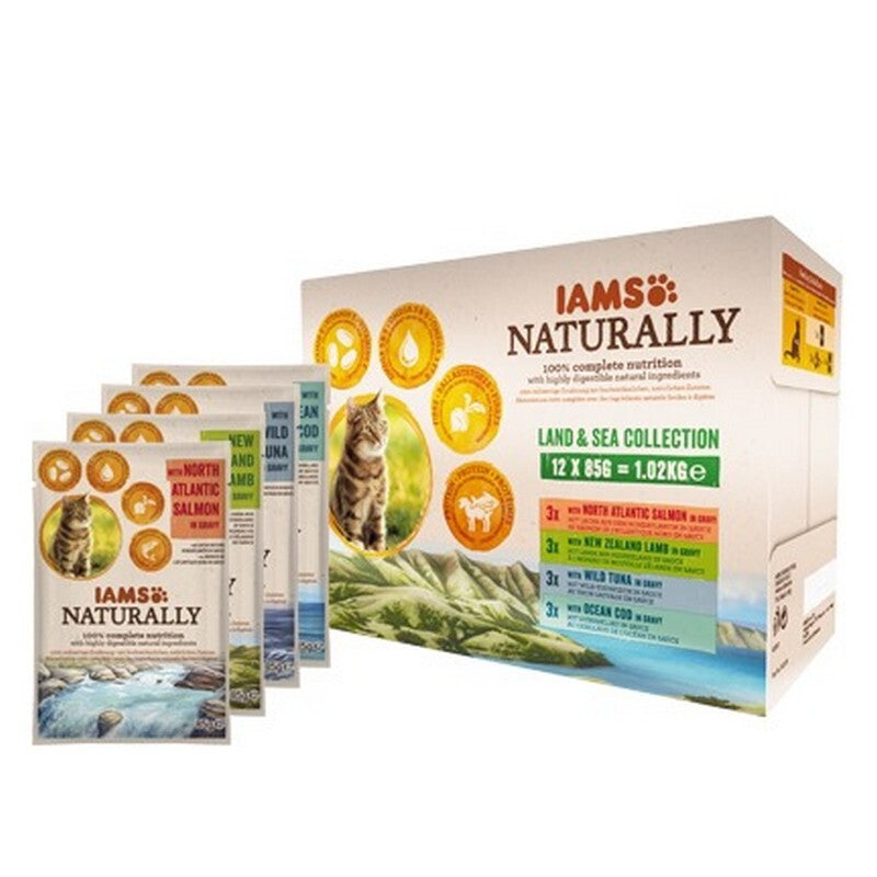 Iams Naturally Cat Adult Land & Sea Collection 85g x 12