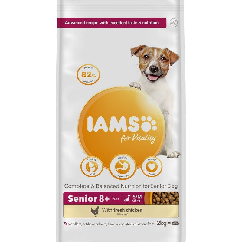 Iams Dog Senior Small/Medium Chicken 2kg x 2