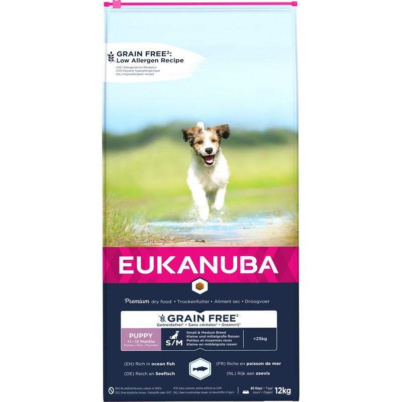 Eukanuba Puppy Small/Medium Breed Grain Free Ocean Fish 12kg