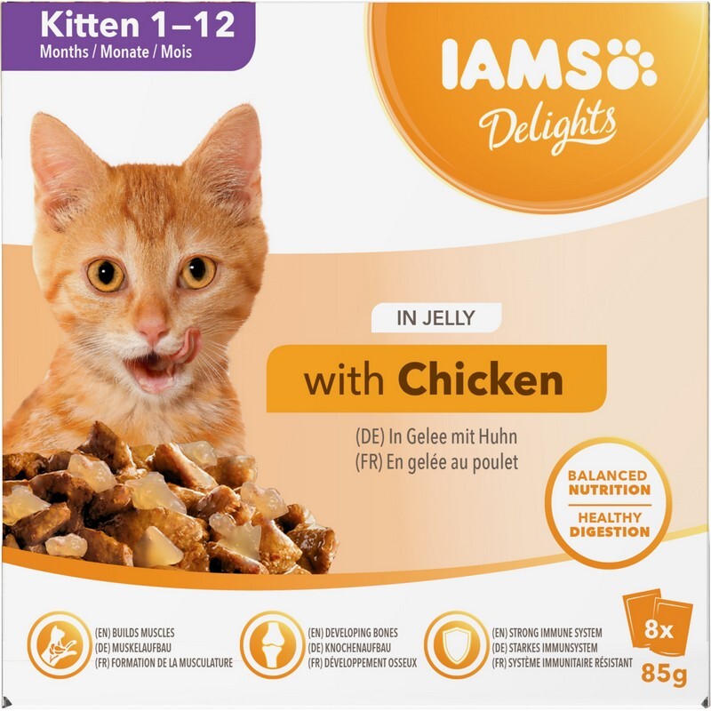 Iams Delights Kitten Chicken in Jelly 85g x 8