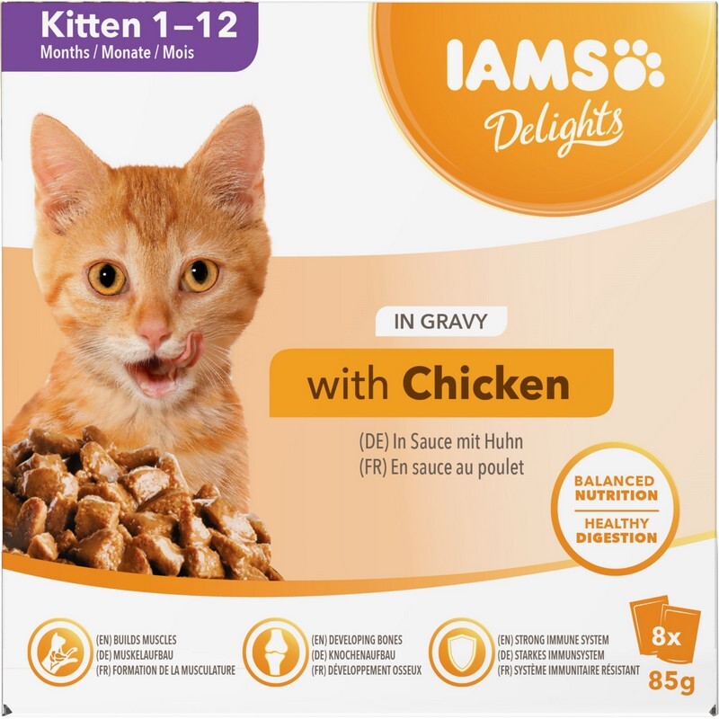 Iams Delight Kitten Chicken in Gravy 85g x 8