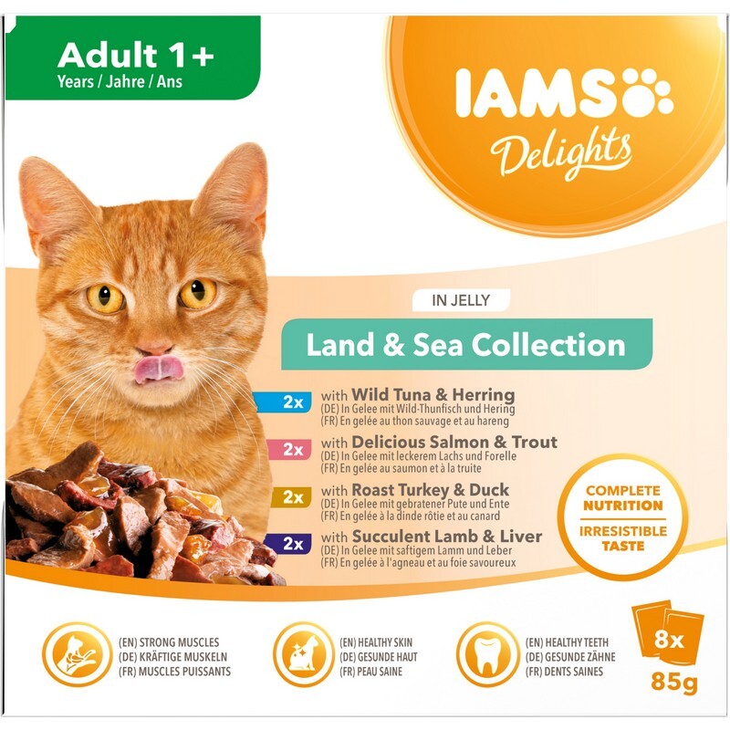 Iams Delight Adult Land & Sea Collection in Jelly 85g x 8