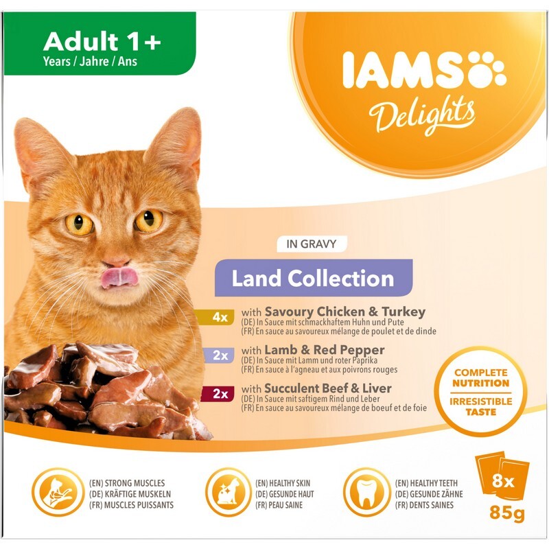 Iams Delight Adult Land Collection in Gravy 85g x 8